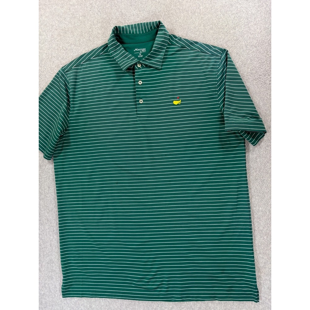 Masters TECH Performance Striped Short Sleeve Golf Polo Shirt (Men's XL) Green